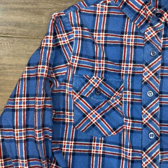 Vintage 80s Sears Kids Plaid Flannel Button-Up Shirt - Picture 5 of 7